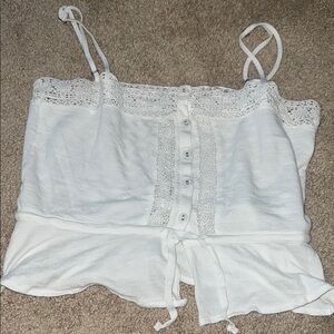 O'Neill White Lace Detail Tank Top